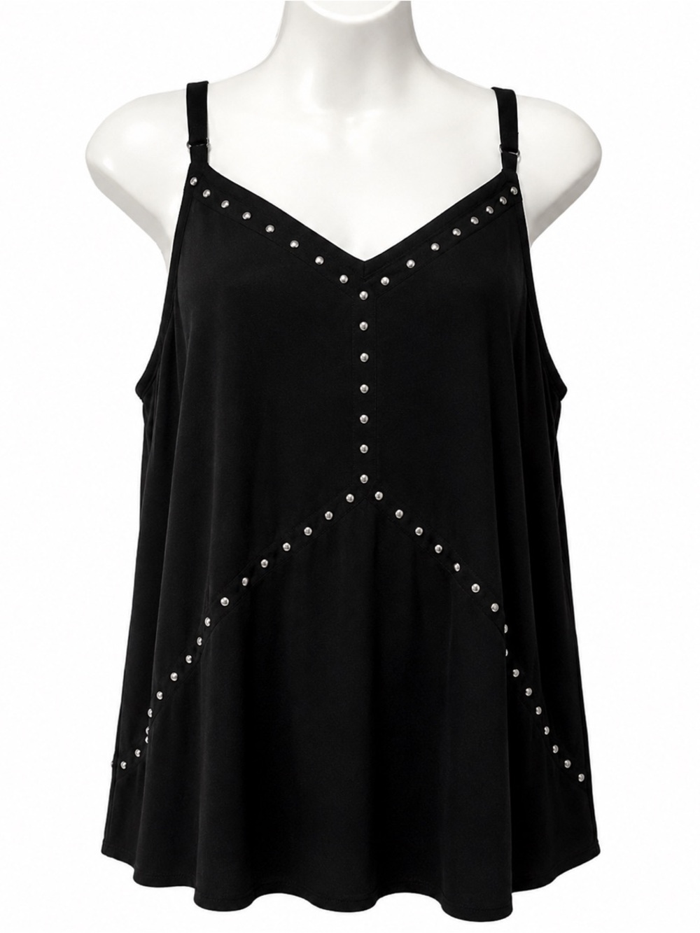 Torrid Black Studded Cami Tank Top Plus Size 1X Goth Y2K
